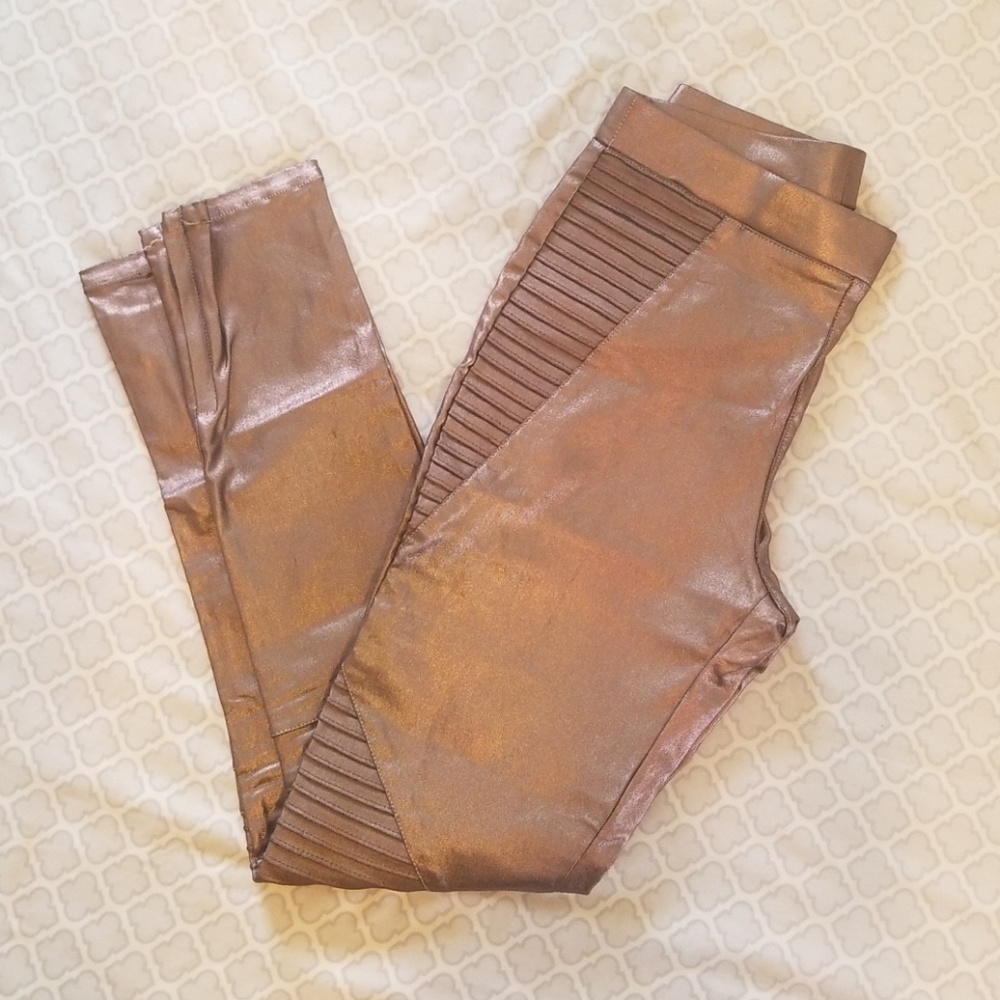 Pewter metallic leggings